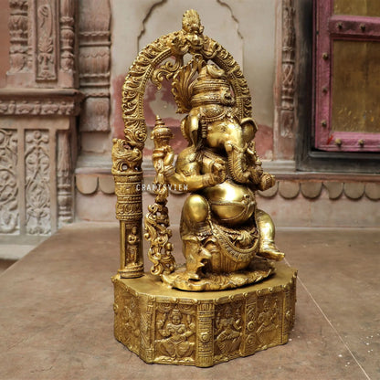 Brass Ganesh Statue 20" craftsview