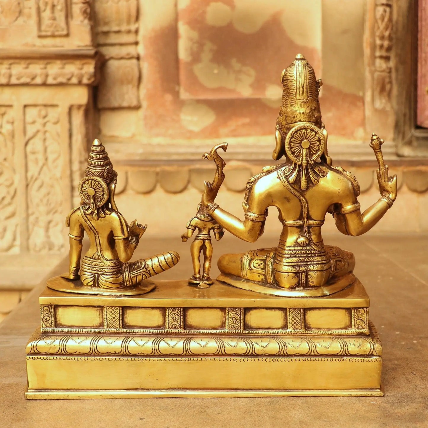 Brass Vishnu Lakshmi Sculpture 13" Craftsview