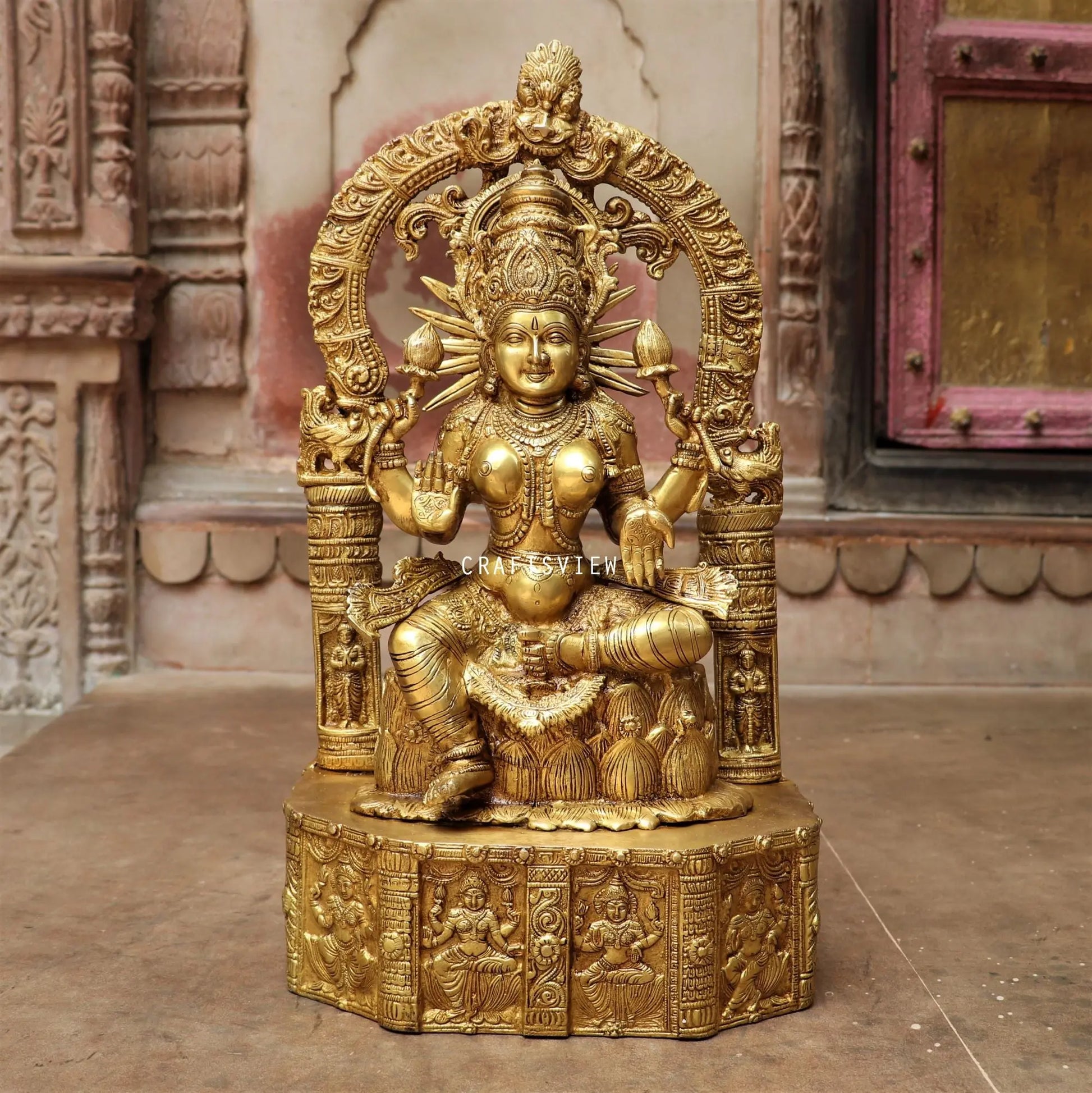 Brass Lakshmi Statue 19.7" craftsview