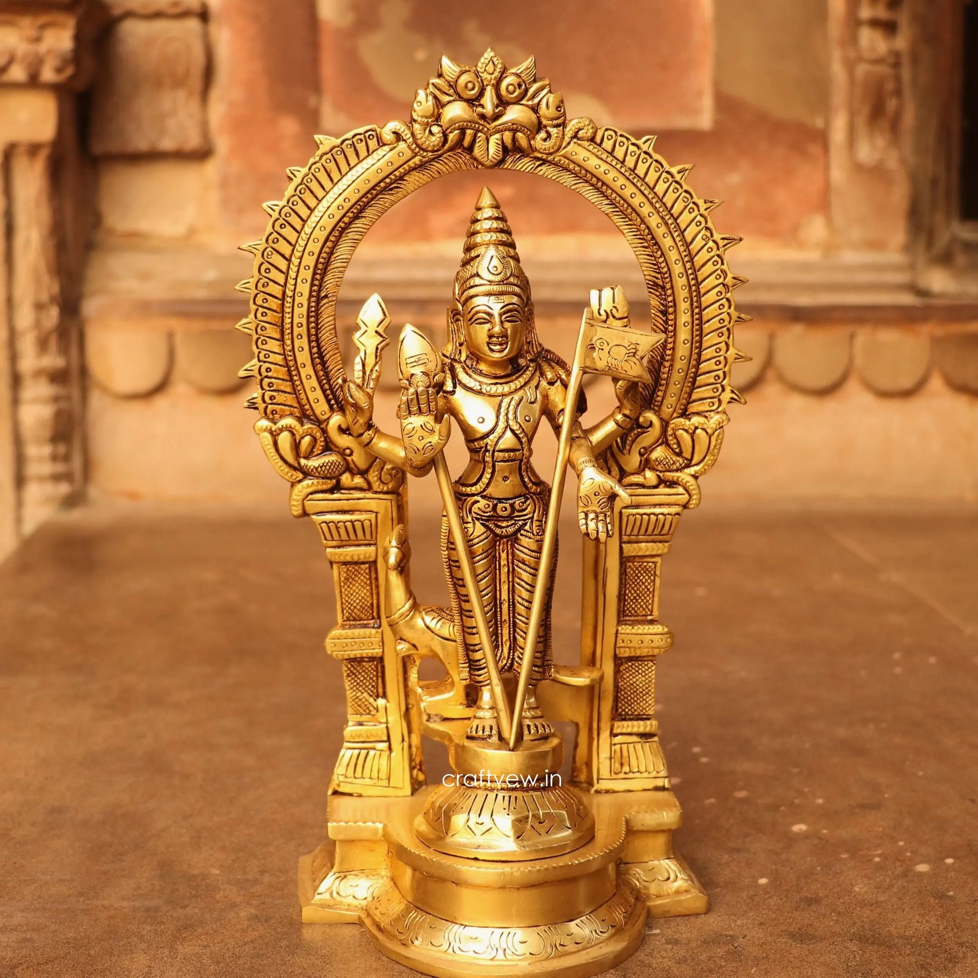 Brass Superfine (Karthikey) Murgan Statue With Prabhavali craftsview