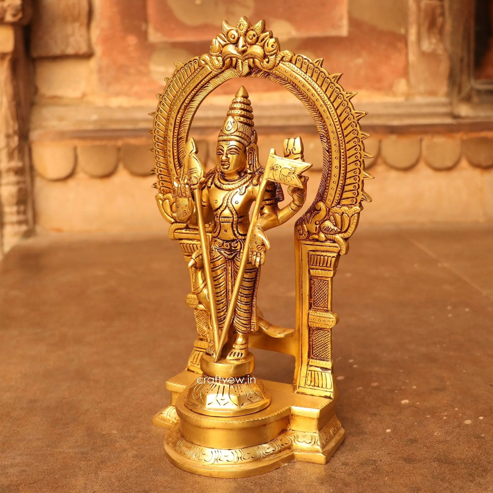 Brass Superfine (Karthikey) Murgan Statue With Prabhavali craftsview