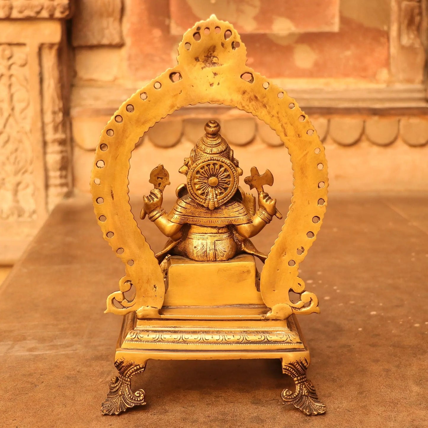 Brass Lord Ganesh Statue With Frame craftsview