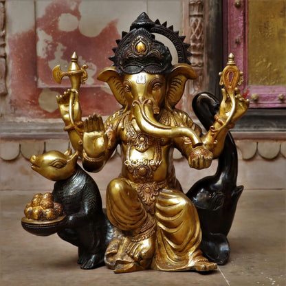 21" Brass superfine Lord Ganesh Statue Craftsview