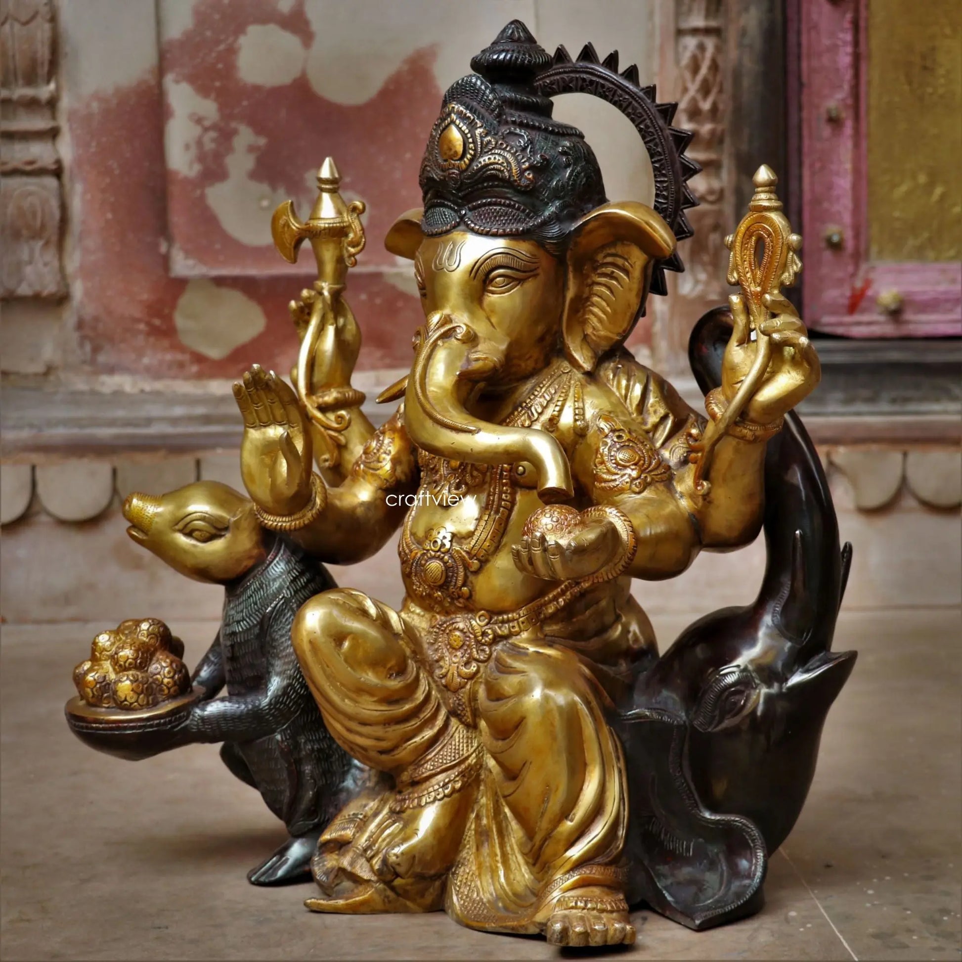 21" Brass superfine Lord Ganesh Statue Craftsview