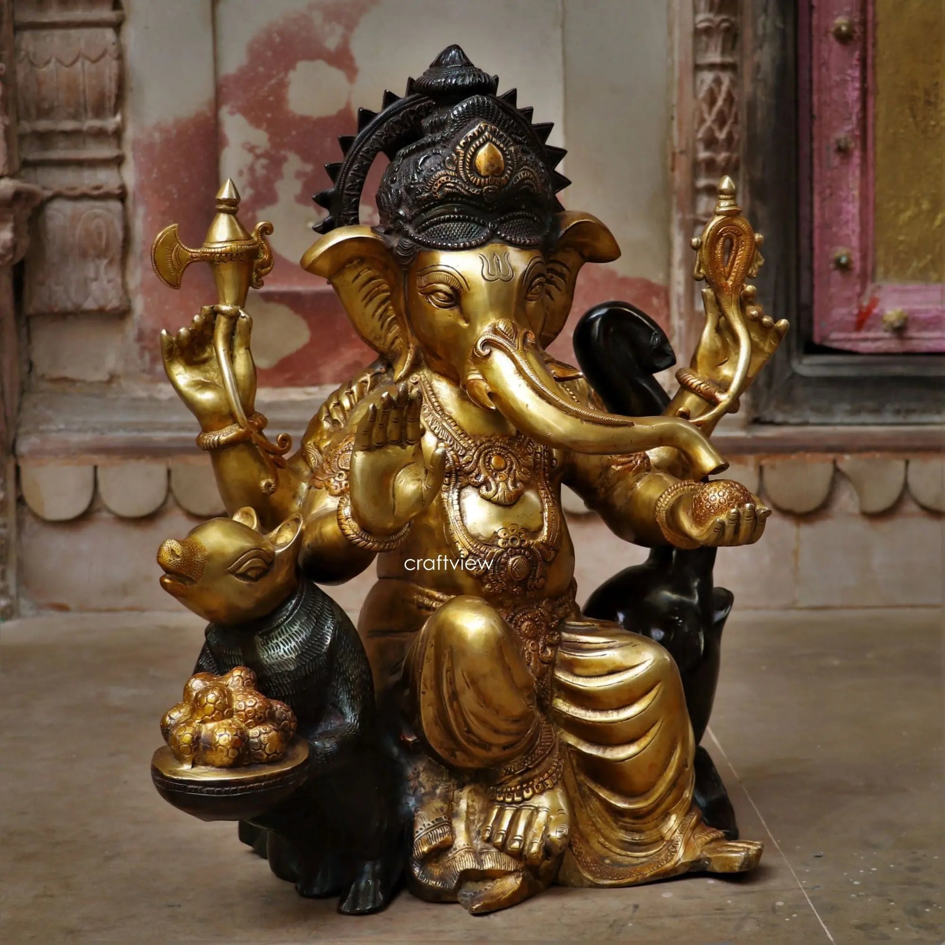 21" Brass superfine Lord Ganesh Statue Craftsview