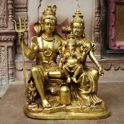 Brass Large Shiva Family 25" craftsview