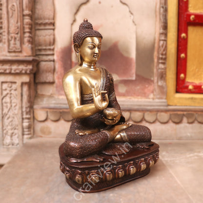 Brass Lord Buddha Blessing Sculpture