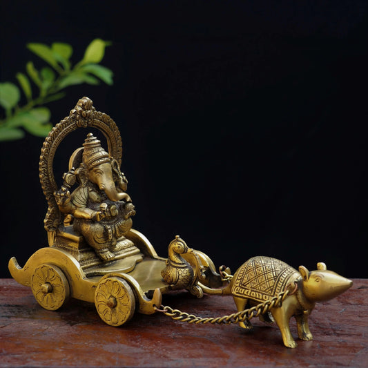 Brass Ganesh Statue With Musk. craftsview