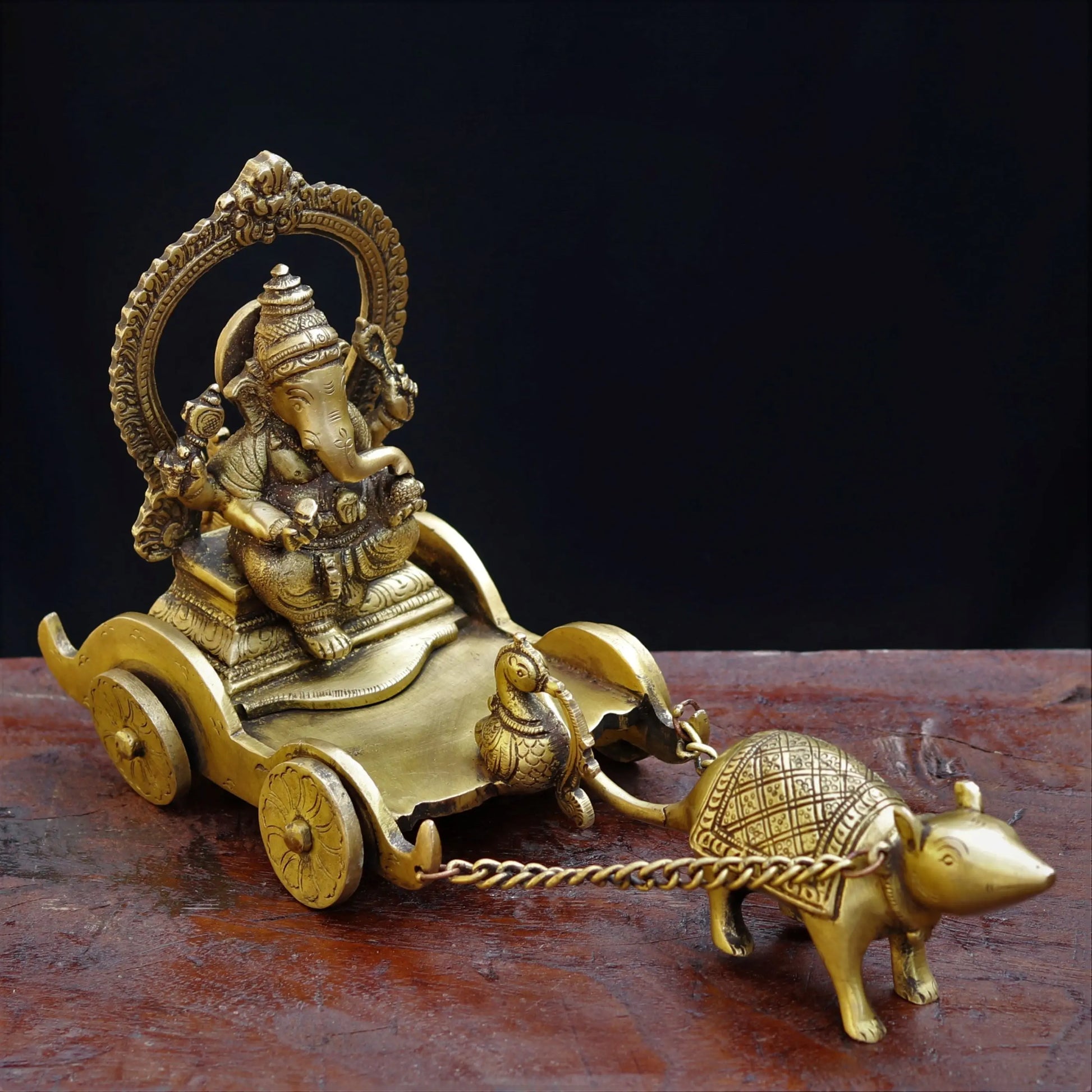 Brass Ganesh Statue With Musk. craftsview