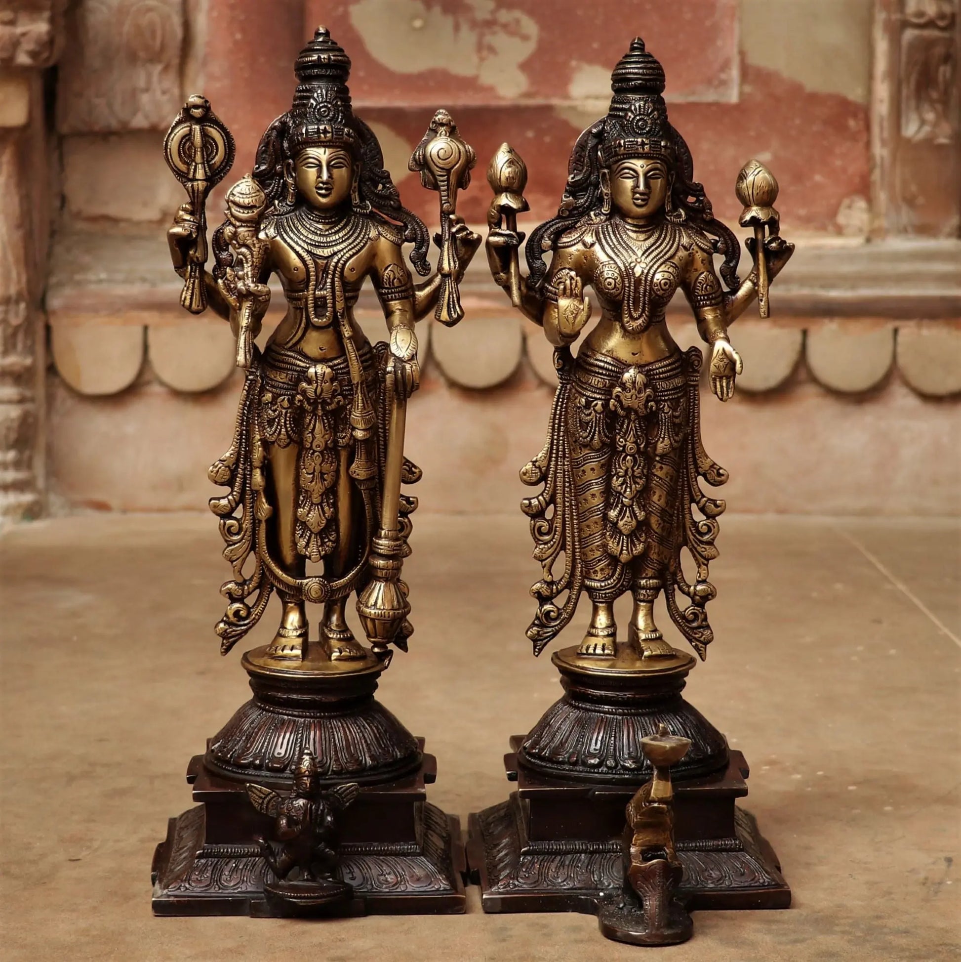 Brass Vishnu Lakshmi Idol craftsview