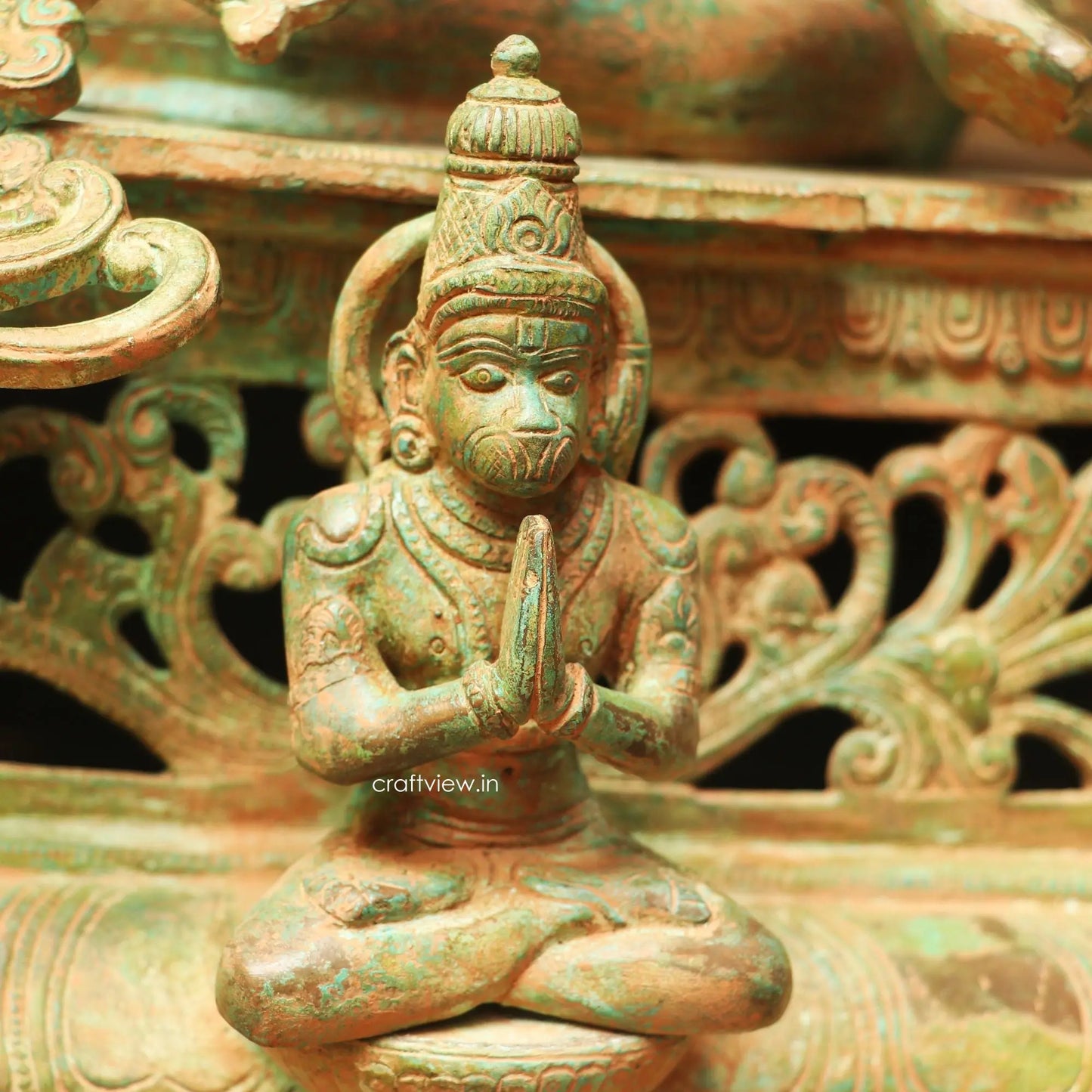 Brass Vintage Lord Vishnu Sculpture with Shesh Naag 28" craftsview