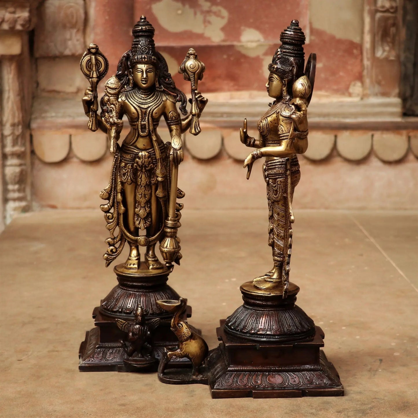 Brass Vishnu Lakshmi Idol craftsview