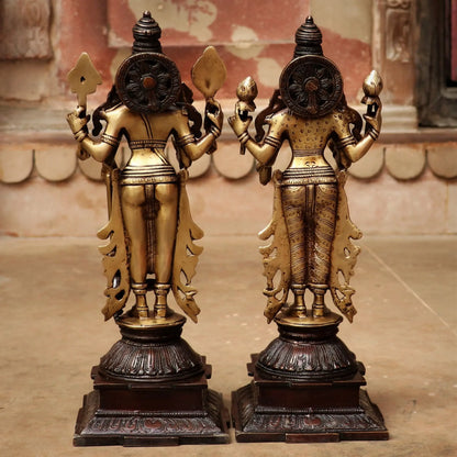 Brass Vishnu Lakshmi Idol craftsview