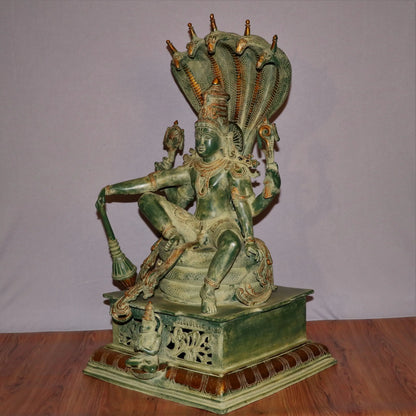 Brass Vishnu Statue Sitting On Sheshnaag craftsview