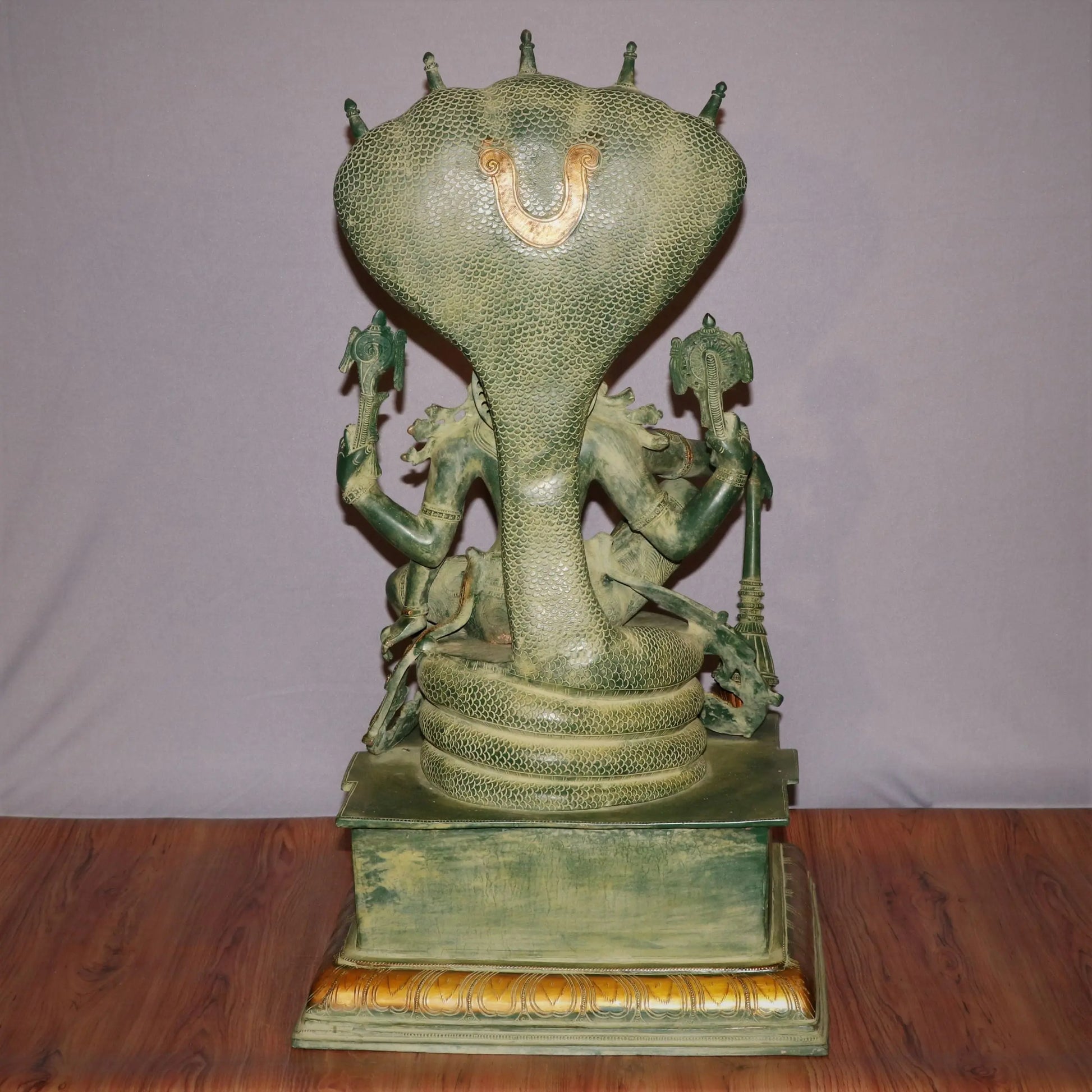 Brass Vishnu Statue Sitting On Sheshnaag craftsview