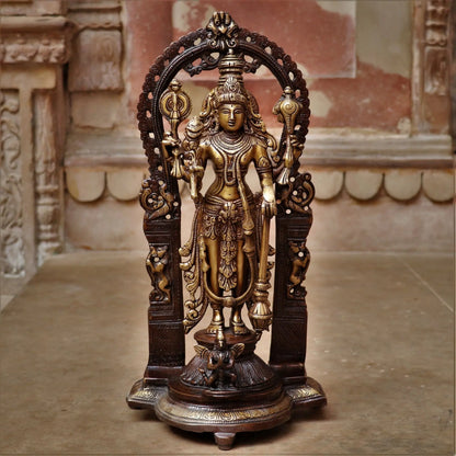 Brass Vishnu Idol with Frame 16" craftsview