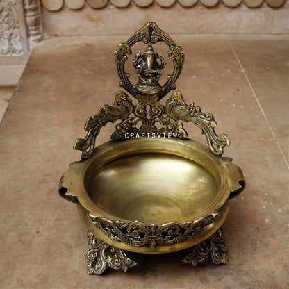 Brass Decoration Urli With Ganesh craftsview