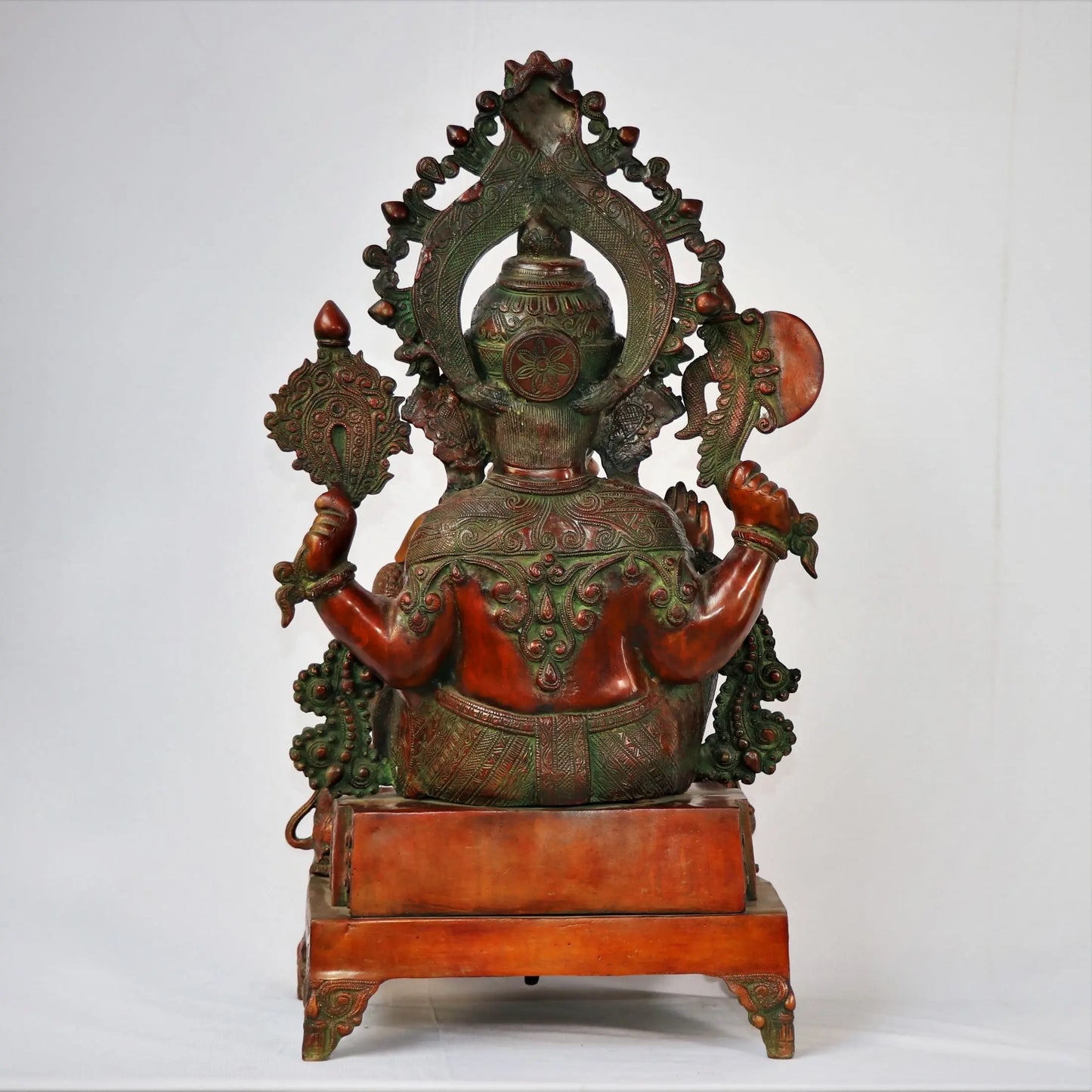 Brass Ganesh Statue Sitting On Sinhansan 27" craftsview