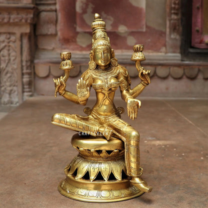 Brass Maa Lakshmi Statue Base On Lotus craftsview