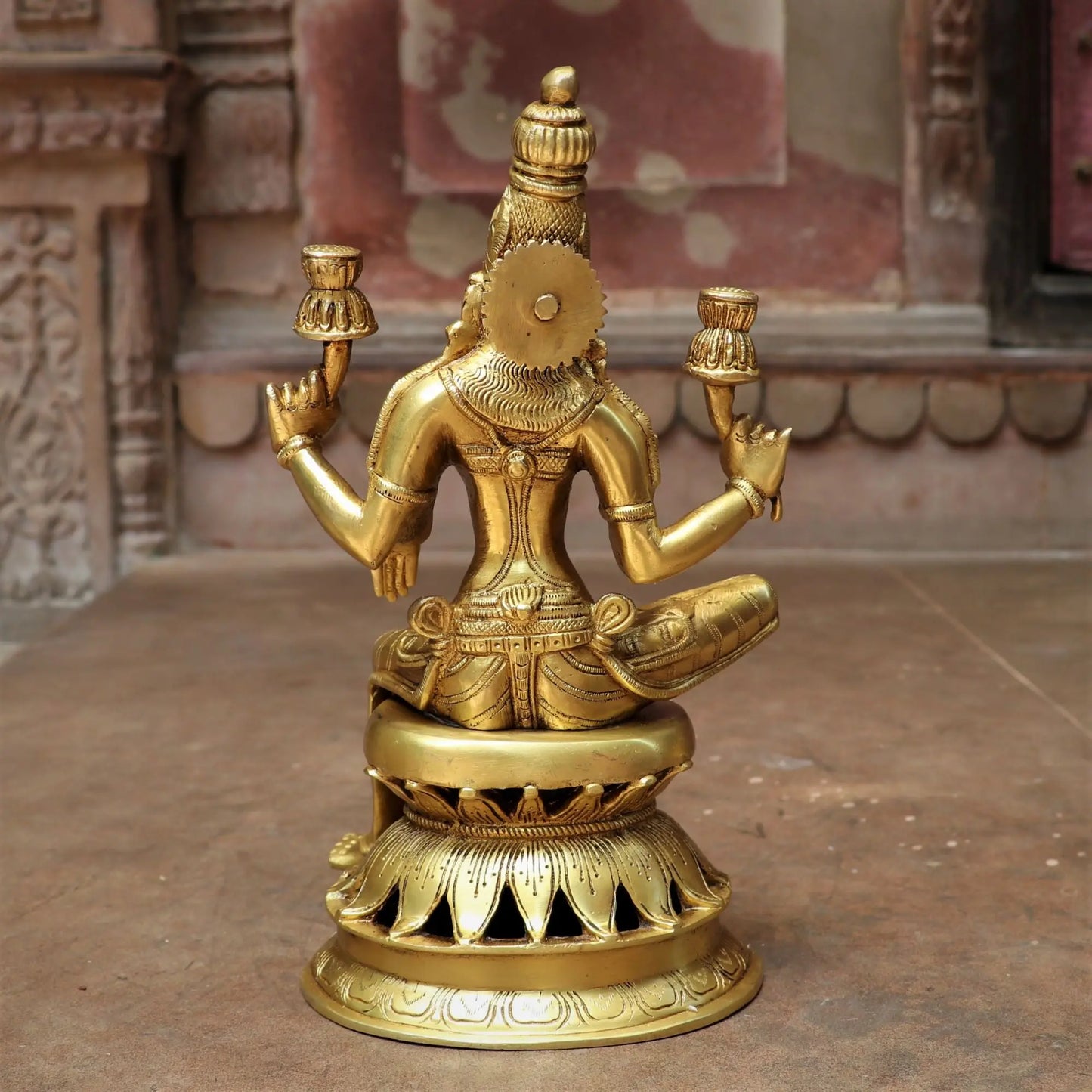 Brass Maa Lakshmi Statue Base On Lotus craftsview