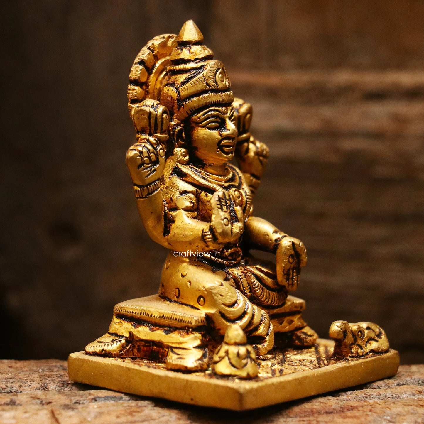 3" Brass Ganesh Lakshmi Statue Fine Quality Craftsview