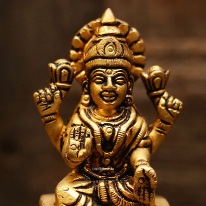 3" Brass Ganesh Lakshmi Statue Fine Quality Craftsview