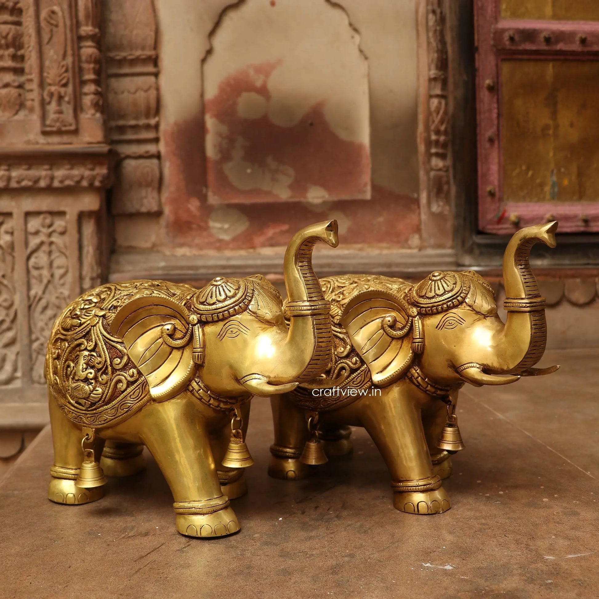 Brass Maharaja Elephant Showpiece for Décor 11" Craftsview