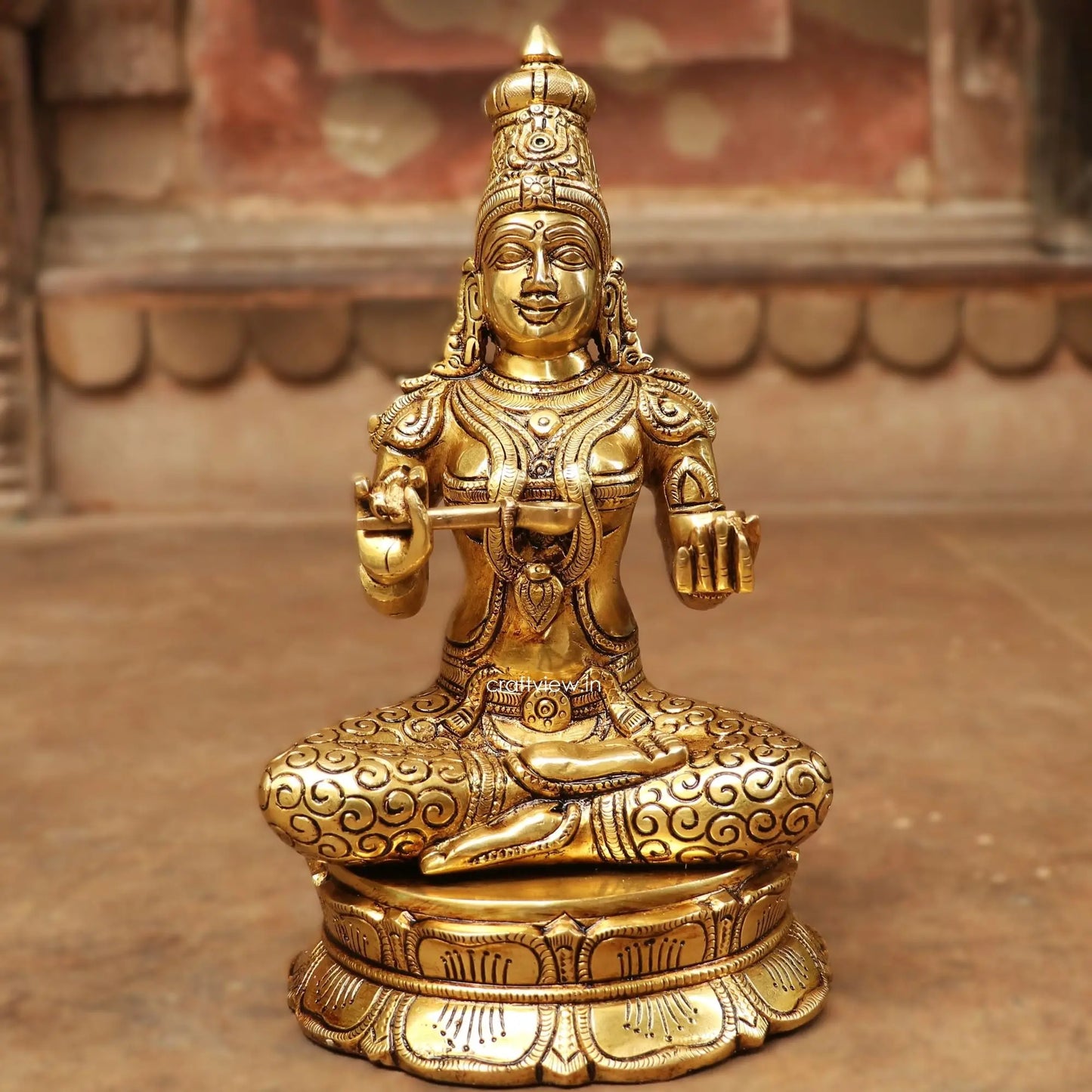 Goddess Annapurna - Goddess of Food and Nourishment Brass Statue Craftsview