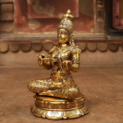 Goddess Annapurna - Goddess of Food and Nourishment Brass Statue Craftsview