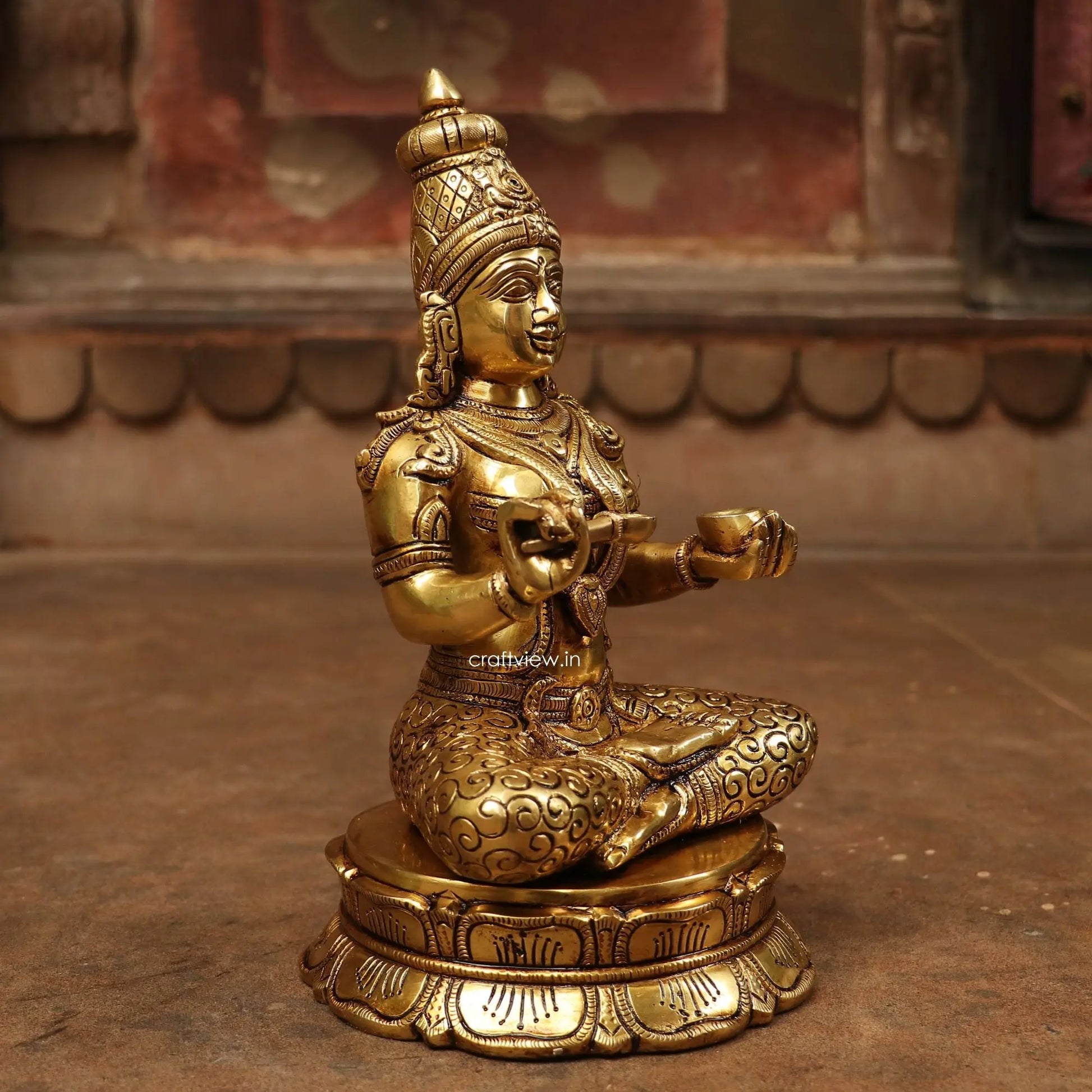 Goddess Annapurna - Goddess of Food and Nourishment Brass Statue Craftsview