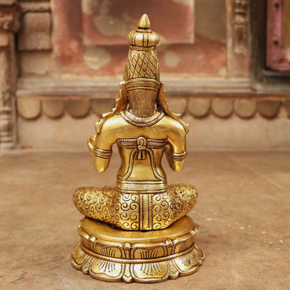 Goddess Annapurna - Goddess of Food and Nourishment Brass Statue Craftsview