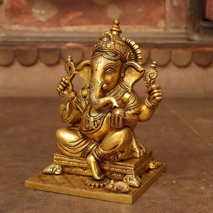 Brass Lord Ganesh Statue super fine Craftsview