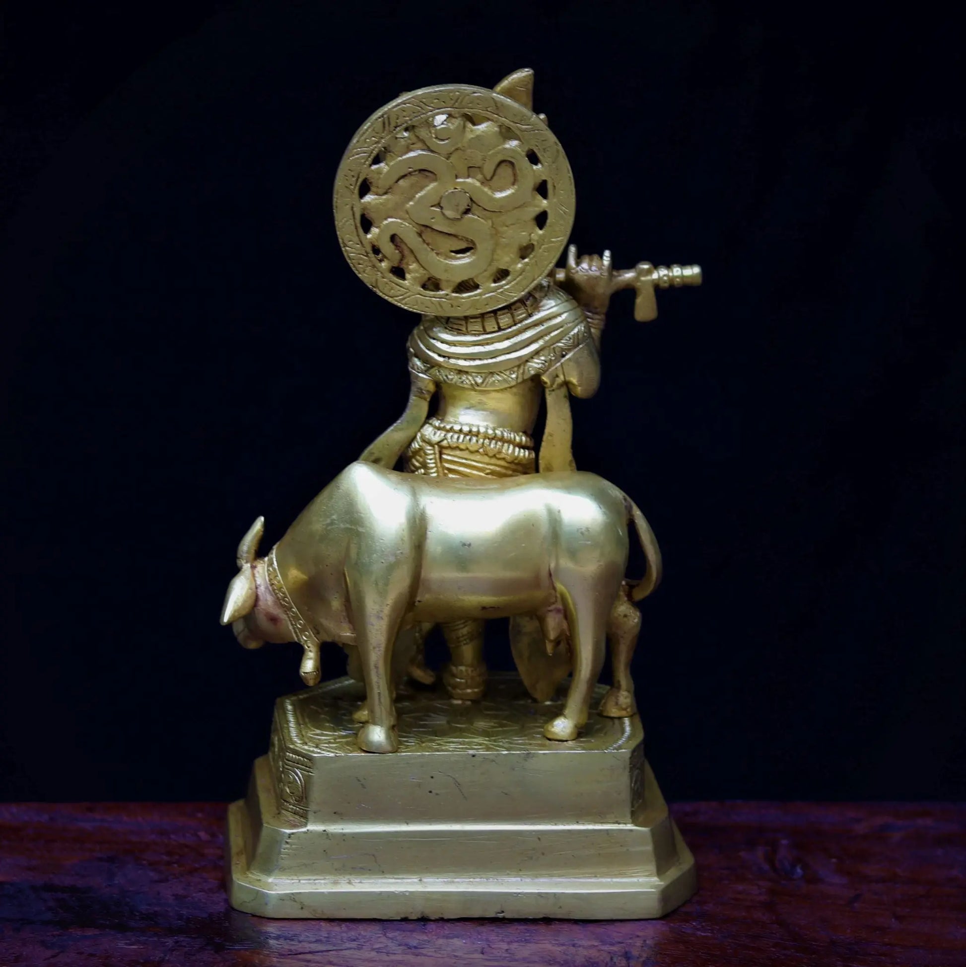 Lord Krishna With Cow standing on base 10" craftsview