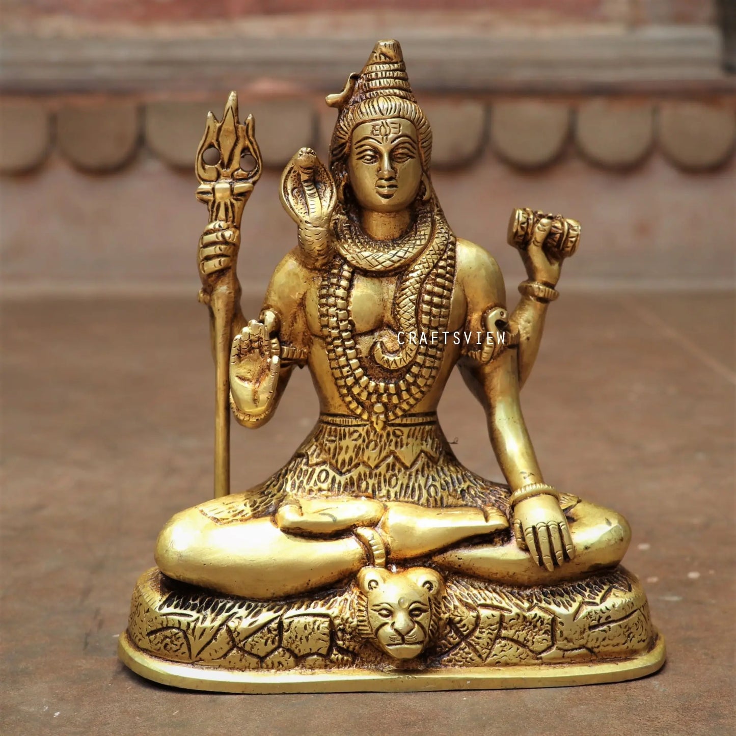 Brass Lord Shiva Sculpture 8" craftsview