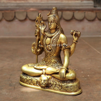 Brass Lord Shiva Sculpture 8" craftsview