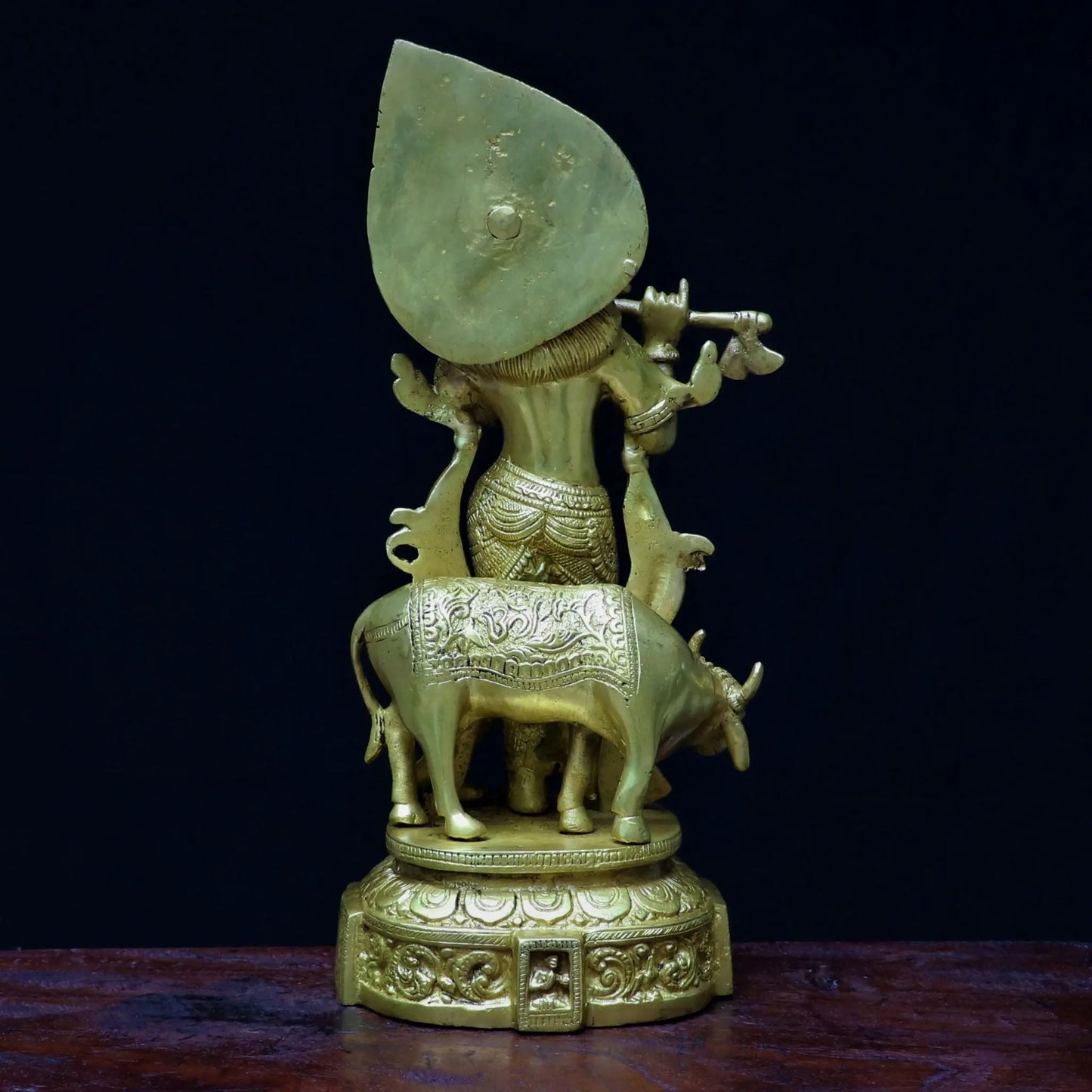 Lord Krishna With Cow standing on base 14" craftsview