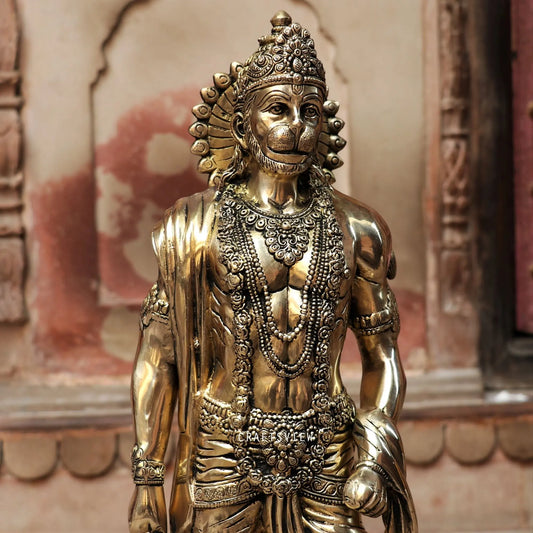 Brass Lord Hanuman Standing Idol craftsview