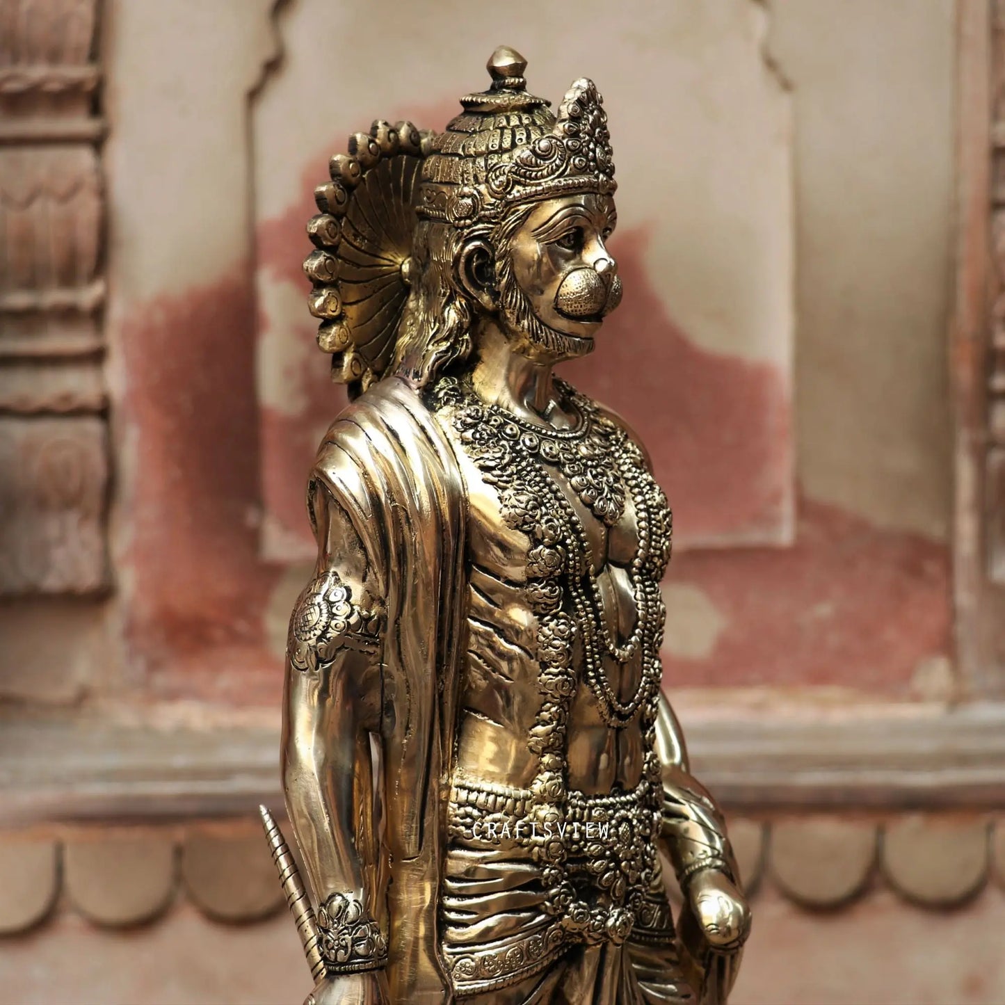 Brass Lord Hanuman Standing Idol craftsview