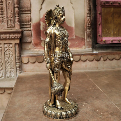 Brass Lord Hanuman Standing Idol craftsview