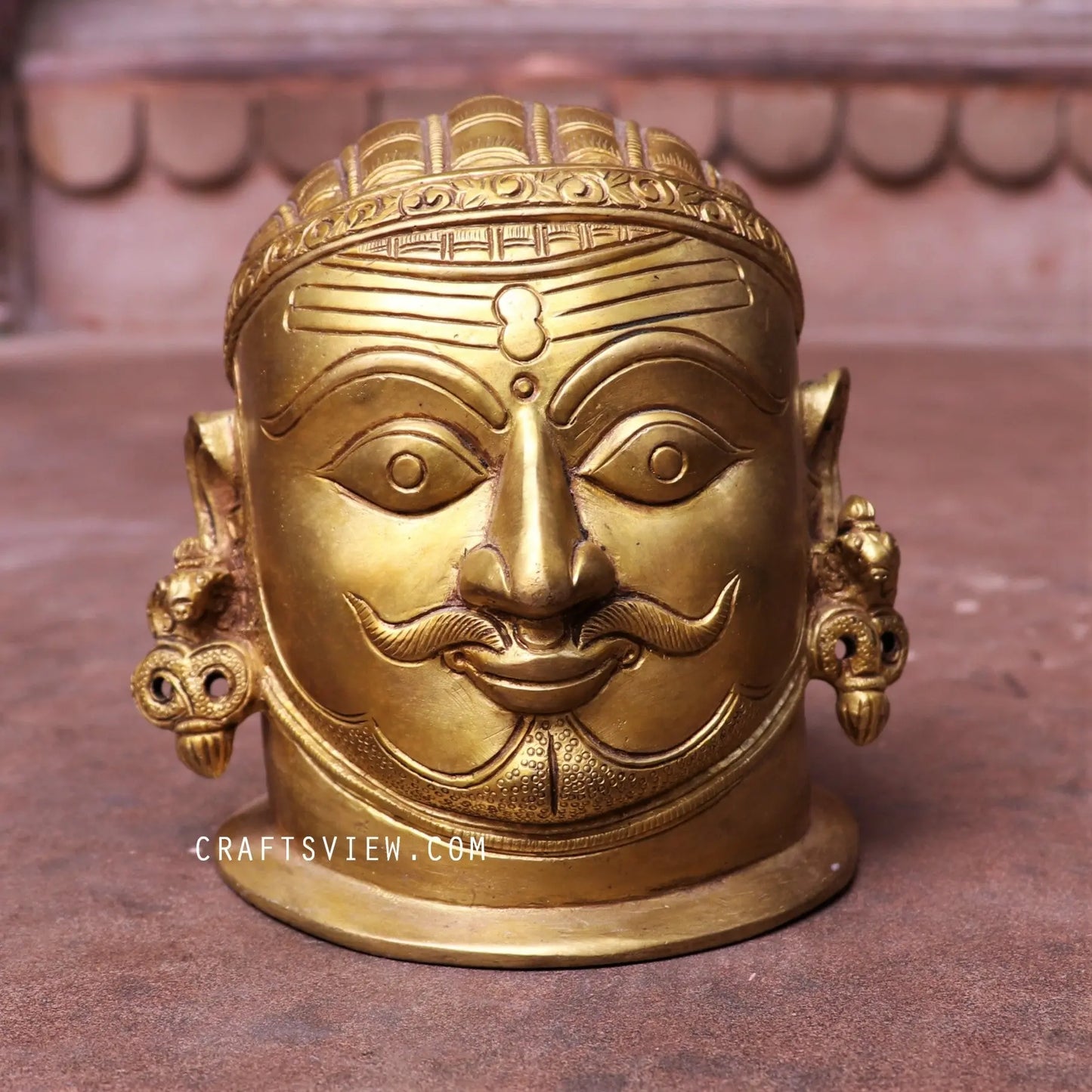 Brass Shiva Head Figurine 5.5" craftsview