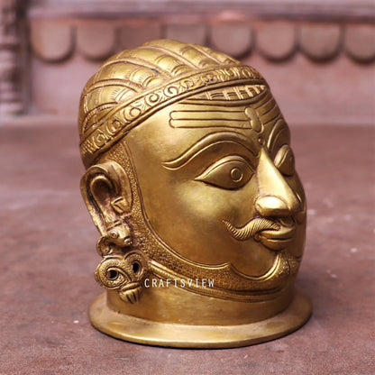 Brass Shiva Head Figurine 5.5" craftsview