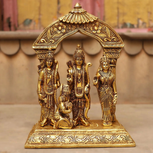 Brass Ramdarbar Idol With Prabhavali 12" - Craftview