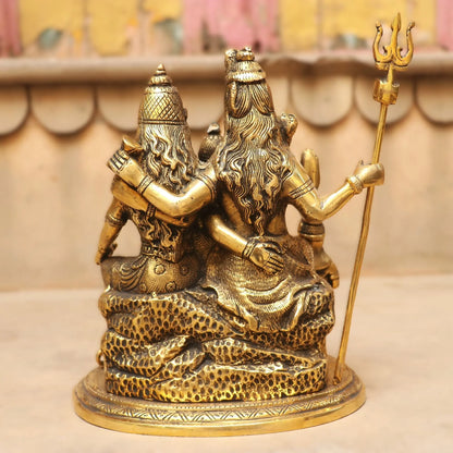 9.5" Brass Shiva Family Statue Craftsview