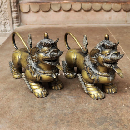 Brass Jakartan Lion Animal Sculpture craftsview