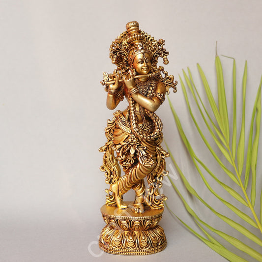 Artistic Brass Krishna Idol 20 cm