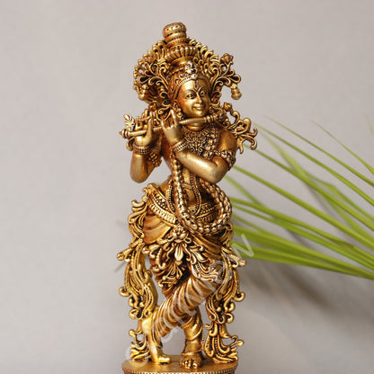 Artistic Brass Krishna Idol 8"