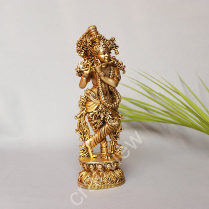 Artistic Brass Krishna Idol 8"