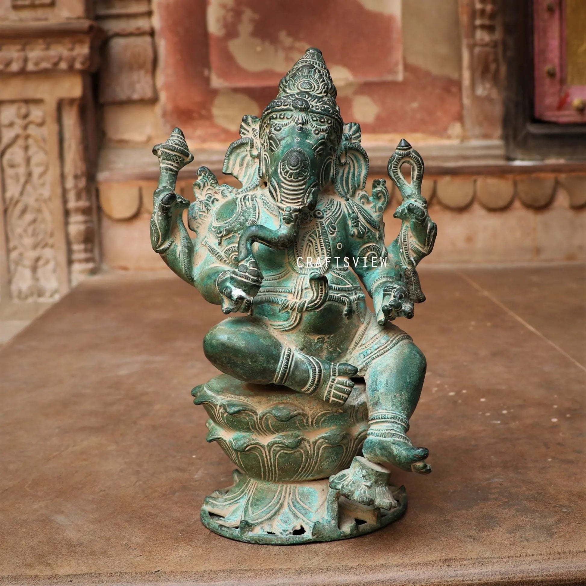 Brass Ganesh Statue 12" craftsview