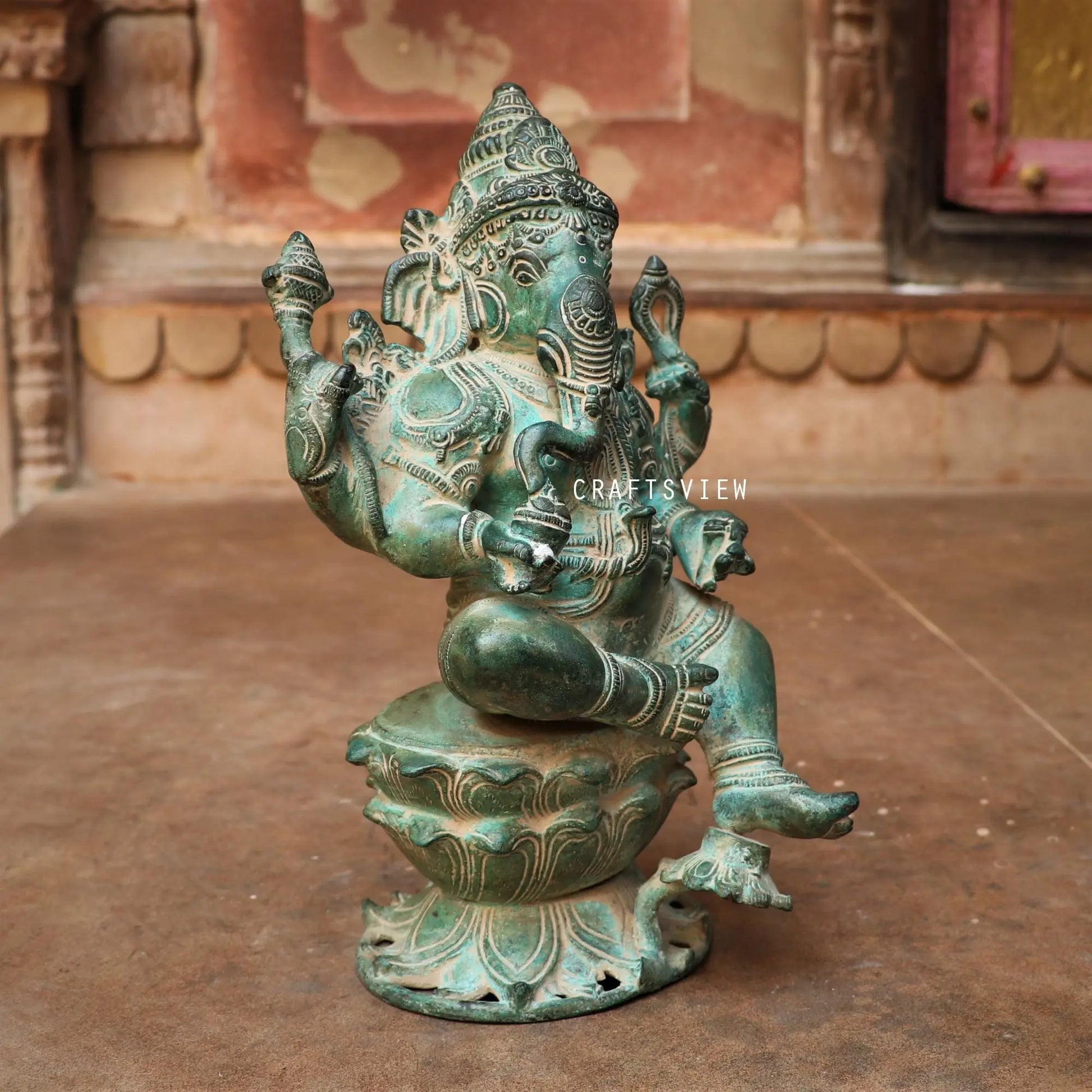 Brass Ganesh Statue 12" craftsview