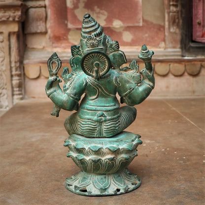 Brass Ganesh Statue 12" craftsview